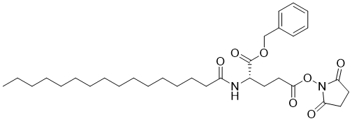 1-Benzyl 5-(2,5-dioxopyrrolidin-1-yl) palmitoyl-L-glutamate molecular structure (CAS 294855-89-3)