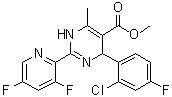 4-(2-Chloro-4-fluorophenyl)-2-(3,5-difluoro-2-pyridinyl)-1,4-dihydro-6-methyl-5-pyrimidinecarboxylic acid methyl ester molecular structure (CAS 298708-79-9)