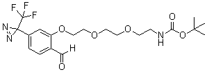 [2-[2-[2-[2-Formyl-5-[3-(trifluoromethyl)-3H-diazirin-3-yl]phenoxy]ethoxy]ethoxy]ethyl]carbamic acid 1,1-dimethylethyl ester molecular structure (CAS 299931-13-8)