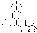 3-Cyclopentyl-2-[4-(methanesulfonyl)phenyl]-N-(thiazol-2-yl)propionamide molecular structure (CAS 300352-96-9)