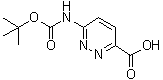6-[(tert-Butoxycarbonyl)amino]-3-pyridazinecarboxylic acid molecular structure (CAS 301548-08-3)