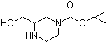 structure of CAS# 301673-16-5, 1-Boc-3-hydroxymethylpiperazine;tert-Butyl 3-(hydroxymethyl)piperazine-1-carboxylate