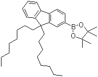 结构式 CAS# 302554-81-0, 9,9-双辛基芴-2-硼酸嚬哪醇酯