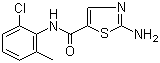 结构式 CAS# 302964-24-5, 2-氨基-N-(2-氯-6-甲基苯基)噻唑-5-甲酰胺