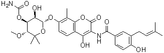 结构式 CAS# 303-81-1, 新生霉素