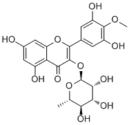 structure of CAS# 30484-88-9, Mearnsitrin;Mearnsetin 3-rhamnoside; Myricetin 4'-methyl ether-3-O-rhamnoside