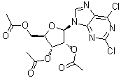 structure of CAS# 3056-18-6, 2,6-Dichloro-9-(2,3,5-tri-O-acetyl-beta-D-ribofuranosyl)-9H-purine;2,6-Dichloro-9-(2',3',5'-tri-O-acetyl-beta-D-ribofuranosyl)purine; NSC 76763