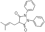 structure of CAS# 30748-29-9, Feprazone;4-(3-Methylbut-2-en-1-yl)-1,2-diphenylpyrazolidine-3,5-dione