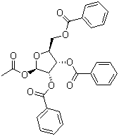 结构式 CAS# 3080-30-6, 1-O-乙酰基-2,3,5-O-三苯甲酰基-beta-L-呋喃核糖