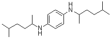 structure of CAS# 3081-14-9, N,N'-Bis(1,4-dimethylpentyl)-1,4-benzenediamine;N,N'-Bis[2-(5-methylhexyl)]-p-phenylenediamine; N,N'-Di(1,4-dimethylpentyl)-p-phenylenediamine; Naugalube 443; Santoflex 77; Santoflex 77PD; Tenamene 4; UOP 788; Unilink 7100; Vulkanox 4030