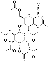 2,3,6-Tri-O-acetyl-4-O-(2,3,4,6-tetra-O-acetyl-beta-D-galactopyranosyl)beta-D-glucopyranosyl azide molecular structure (CAS 30854-62-7)