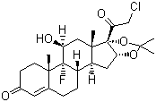 结构式 CAS# 3093-35-4, 哈西奈德; 16a,17-[(1-甲基亚乙基)双氧]-11b-羟基-21-氯-9-氟孕甾-4-烯-3,20-二酮