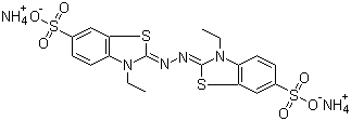 structure of CAS# 30931-67-0, Diammonium 2,2'-azino-bis(3-ethylbenzothiazoline-6-sulfonate);2,2'-Azino-bis(3-ethylbenzothiazoline-6-sulfonic acid) diammonium salt