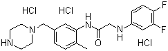 2-[(3,4-Difluorophenyl)amino]-N-[2-methyl-5-(1-piperazinylmethyl)phenyl]acetamide hydrochloride molecular structure (CAS 309712-55-8)