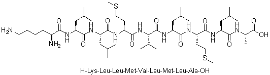 L-Lysyl-L-leucyl-L-leucyl-L-methionyl-L-valyl-L-leucyl-L-methionyl-L-leucyl-L-alanine molecular structure (CAS 309729-05-3)