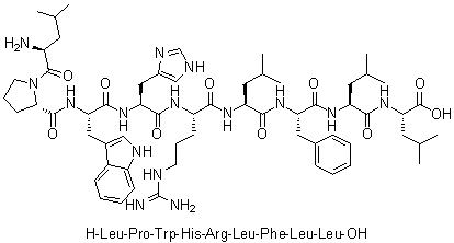 L-Leucyl-L-prolyl-L-tryptophyl-L-histidyl-L-arginyl-L-leucyl-L-phenylalanyl-L-leucyl-L-leucine molecular structure (CAS 312754-34-0)