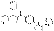 structure of CAS# 313254-51-2, alpha-Phenyl-N-[4-[(2-thiazolylamino)sulfonyl]phenyl]benzeneacetamide;ICA 121431