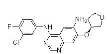 结构式 CAS# 314771-76-1, N4-(3-氯-4-氟苯基)-7-[[(3S)-四氢-3-呋喃基]氧基]-4,6-喹唑啉二胺