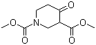structure of CAS# 31633-70-2, 4-Oxo-1,3-piperidinedicarboxylic acid 1,3-dimethyl ester;4-Oxo-1,3-piperidinedicarboxylic acid dimethyl ester
