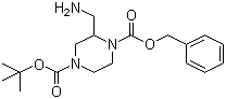 结构式 CAS# 317365-34-7, 1-(苄氧羰基)-2-(氨基甲基)-4-(叔丁氧羰基)哌嗪