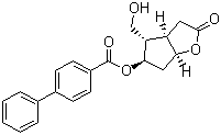 structure of CAS# 31752-99-5, (-)-Corey lactone 4-phenylbenzoate alcohol;(3aalpha,4alpha,5beta,6aalpha)-(-)-Hexahydro-4-(hydroxymethyl)-2-oxo-2H-cyclopenta[b]furan-5-yl 1,1'-biphenyl-4-carboxylate; (3aR,4S,5R,6aS)-(-)-Hexahydro-4-(hydroxymethyl)-2-oxo-2H-cyclopenta[b]furan-5-yl 1,1'-biphenyl-4-carboxylate
