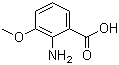 结构式 CAS# 3177-80-8, 2-氨基-3-甲氧基苯甲酸