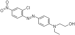 结构式 CAS# 3180-81-2, 分散红 13; 2-[[4-[(2-氯-4-硝基苯基)偶氮]苯基]乙氨基]乙醇