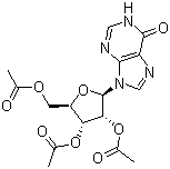 structure of CAS# 3181-38-2, 2',3',5'-Triacetylinosine;2',3',5'-Tri-O-acetylinosine; Inosine 2',3',5'-triacetate
