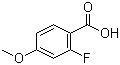 结构式 CAS# 321-24-4, 2-氟-4-甲氧基苯甲酸