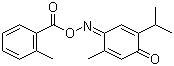 structure of CAS# 321688-88-4, Poloxin;2-Methyl-5-(1-methylethyl)-2,5-cyclohexadiene-1,4-dione 1-[O-(2-methylbenzoyl)oxime]
