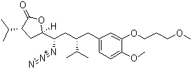 结构式 CAS# 324763-46-4, 5(S)-[1(S)-叠氮-3(S)-[4-甲氧基-3-(3-甲氧基丙氧基)苄基]-4-甲基戊基]-3(S)-异丙基二氢呋喃-2-酮
