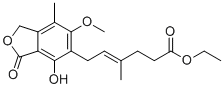 structure of CAS# 32483-51-5, Ethyl Mycophenolate;ethyl (E)-6-(4-hydroxy-6-methoxy-7-methyl-3-oxo-1H-2-benzofuran-5-yl)-4-methylhex-4-enoate