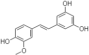 结构式 CAS# 32507-66-7, 5-[(1E)-2-(4-羟基-3-甲氧基苯基)乙烯基]-1,3-苯二酚