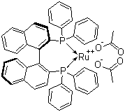 结构式 CAS# 325146-81-4, 二乙酸根[(R)-(+)-2,2'-二(二苯基膦基)-1,1'-联萘基]钌(II)