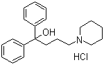 结构式 CAS# 3254-89-5, 盐酸地芬尼多; 1,1-二苯基-4-(1-哌啶基)-1-丁醇盐酸盐