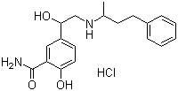 结构式 CAS# 32780-64-6, 盐酸拉贝洛尔; 柳胺苄心定; 2-羟基-5-[1-羟基-2-[(1-甲基-3-苯基丙基)氨基]乙基]苯甲酰胺盐酸盐