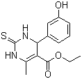 structure of CAS# 329689-23-8, 6-Methyl-4-(3-hydroxyphenyl)-2-thioxo-1,2,3,4-tetrahydropyrimidine-5-carboxylic acid ethyl ester;Monastrol