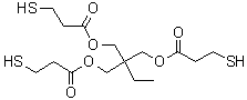 structure of CAS# 33007-83-9, Trimethylolpropane tris(3-mercaptopropionate);3TP6; Epicure QX 30; Epikure QX 30; JER Cure QX 30; Mercaptate P 33; P 33; P 33 (ester); PEMP 2; QX 30; TMMP; TMPMP; TMTP; Thiocure TMPMP; Trimethylolpropane tris(beta-mercaptopropionate)