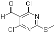 结构式 CAS# 33097-11-9, 4,6-二氯-2-甲硫基嘧啶-5-甲醛