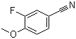 结构式 CAS# 331-62-4, 3-氟-4-甲氧基苯腈; 3-氟-4-甲氧基苯甲腈