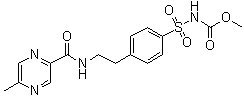 N-[4-[beta-(5-Methylpyrazine-2-carboxamido)ethyl]phenylsulfonyl]methylurethane molecular structure (CAS 33288-74-3)