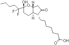 结构式 CAS# 333963-40-9, 鲁比前列酮; 鲁比前列素; (2R,4aR,5R,7aR)-2-(1,1-二氟戊基)-2-羟基-6-氧代-3,4,4a,5,7,7a-六氢环戊并[b]吡喃-5-庚酸