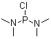 structure of CAS# 3348-44-5, Bis(dimethylamino)chlorophosphine;Tetramethyldiaminochlorophosphine; Bis(dimethylamino)phosphorus chloride; Chlorobis(dimethylamino)phosphine; Tetramethyldiamidophosphorous chloride; Tetramethylphosphorodiamidous chloride