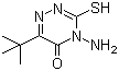 structure of CAS# 33509-43-2, 4-Amino-6-(tert-butyl)-3-mercapto-1,2,4-triazin-5(4H)-one
