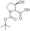 (2R,3R)-3-Hydroxy-1,2-pyrrolidinedicarboxylic acid 1-(1,1-dimethylethyl) ester molecular structure (CAS 335280-19-8)