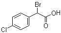 structure of CAS# 3381-73-5, 2-Bromo-2-(4-chlorophenyl)acetic acid;Bromo(4-chlorophenyl)acetic acid; alpha-Bromo-p-chlorobenzeneacetic acid