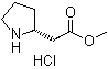 结构式 CAS# 340040-67-7, (2R)-2-吡咯烷乙酸甲酯盐酸盐
