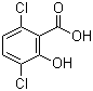 structure of CAS# 3401-80-7, 3,6-Dichlorosalicylic acid;3,6-Dichloro-2-hydroxybenzoic acid