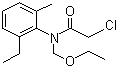 structure of CAS# 34256-82-1, Acetochlor;2-Chloro-N-(ethoxymethyl)-N-(2-ethyl-6-methylphenyl)acetamide; 2-Chloro-2'-methyl-6'-ethyl-N-ethoxymethyl-acetanilide; Acenit; Harness; MON-097; Top Hand; Topnotc