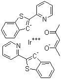 结构式 CAS# 343978-79-0, 双(2-(2'-苯并噻吩基)吡啶-N,C3')(乙酰丙酮)合铱